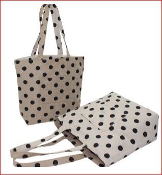 Reversible Tote Bag, Print & Solid Color