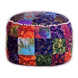  HP  Hippie Indian Cotton Patchwork Pouf Ottoman Cover