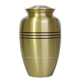 Brass Pewter Tri Band Cremation Urn