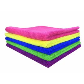Microfiber Car Cleaning Cloth (Set of 5, 40 X 40 cms, 340 GSM, Multicolour)