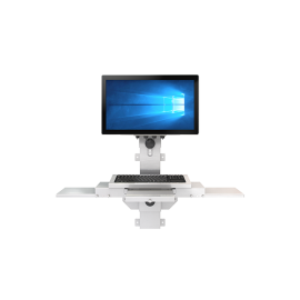 Arista Adjustable Height Wall Mount 21.5-inch Capacitive Touch Screen Operator Workstation Powered by 802.3bt Type 3/4 PoE