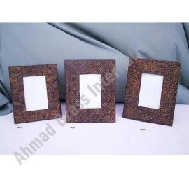 Brown And White Brass Picture Frame