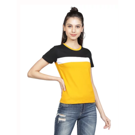 Kodnya round neck colour block regular fit tshirt KODHW008