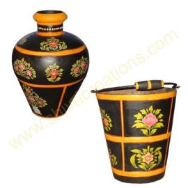Shiva Hand Painted Wooden Planters