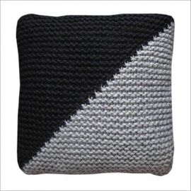 GAURIK Black Hand Knitted Cushion