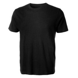 Black Round Neck 100% Cotton T-shirt (Pack of 12)