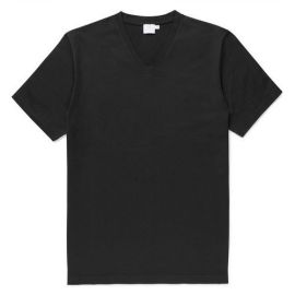 Black V Neck 100% Cotton T-shirt (Pack of 12)