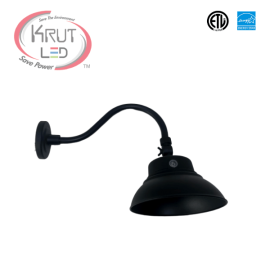 42W Gooseneck Light with photocell - Black