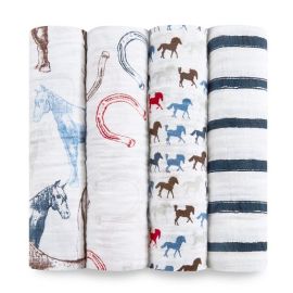 organic ultra soft printed swaddle muslin blanket