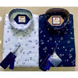 Buy Suman Tex Men Navy Printed Cotton Half-Hand Shirt (M) Online at Best  Prices in India - JioMart.
