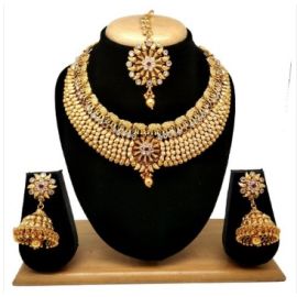 Alex Jewellery Artificial Design Temple Collection Necklace Set