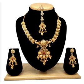 Alex Jewellery Party Wear Temple Collection Necklace Set