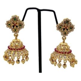 Alex Jewellery Gold plated AD Jhumka