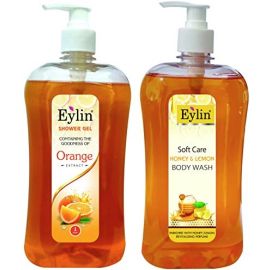 Eylin Soft Care Body Wash Containing Honey-Lemon Extracts- & Orange Extracts. Total 2 Liters